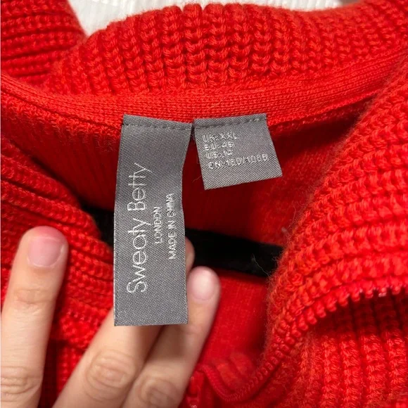 Sweaty Betty Vibrant Red Knit Top - Picture 4 of 5